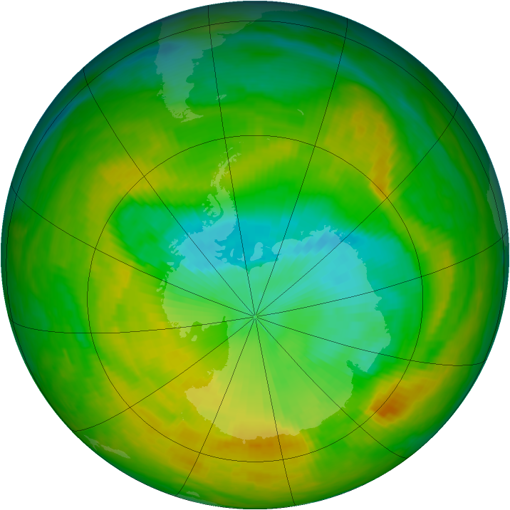 Antarctic ozone map for 14 November 1983
